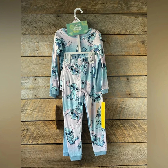 Disney Girls Lilo and Stitch Pajamas Set 4 Pc Set Long Sleeve & Pants Size 6 New - Picture 4 of 7